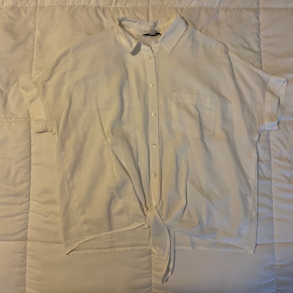 Madewell Short-Sleeve Tie-Front Top